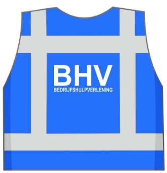 Veiligheidsvest met opdruk BHV Blauw